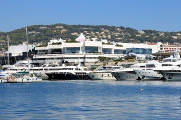 The Palais des Festivals seen from the port in Cannes